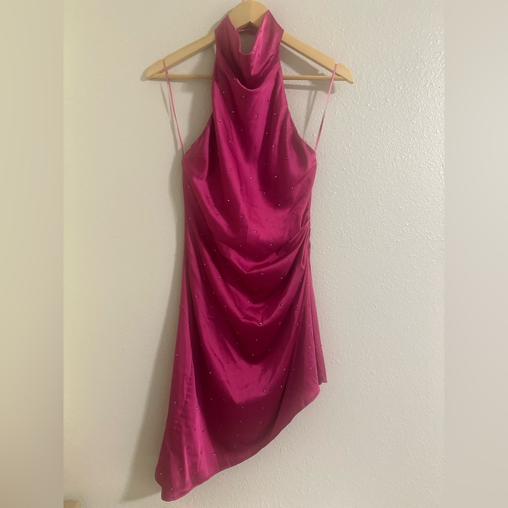 DO+BE Fuchsia Asymmetrical Mini Dress - Picture 3 of 13